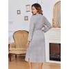 image:imageEkouaer Womens Robe Long Knit Kimono Bathrobe Lightweight Sleepwear Soft Ladies Loungewear with Pockets SXXLLight Gray
