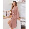 image:imageEkouaer Womens Robe Long Knit Kimono Bathrobe Lightweight Sleepwear Soft Ladies Loungewear with Pockets SXXLPink