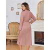 image:imageEkouaer Womens Robe Long Knit Kimono Bathrobe Lightweight Sleepwear Soft Ladies Loungewear with Pockets SXXLPink