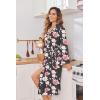 image:imageEkouaer Womens Robe Long Knit Kimono Bathrobe Lightweight Sleepwear Soft Ladies Loungewear with Pockets SXXLPink Flowers