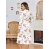 image:imageEkouaer Womens Robe Long Knit Kimono Bathrobe Lightweight Sleepwear Soft Ladies Loungewear with Pockets SXXLWhite Red Flowers