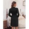 image:imageEkouaer Womens Robes Lightweight 34 Sleeve Short Knit Bathrobe Soft Knee Length Sleepwear Robes with Pockets SXXLBlack