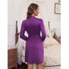 image:imageEkouaer Womens Robes Lightweight 34 Sleeve Short Knit Bathrobe Soft Knee Length Sleepwear Robes with Pockets SXXLEggplant