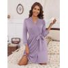 image:imageEkouaer Womens Robes Lightweight 34 Sleeve Short Knit Bathrobe Soft Knee Length Sleepwear Robes with Pockets SXXLLavender