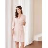 image:imageEkouaer Womens Robes Lightweight 34 Sleeve Short Knit Bathrobe Soft Knee Length Sleepwear Robes with Pockets SXXLLight Pink