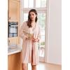 image:imageEkouaer Womens Robes Lightweight 34 Sleeve Short Knit Bathrobe Soft Knee Length Sleepwear Robes with Pockets SXXLLight Pink