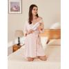 image:imageEkouaer Womens Robes Lightweight 34 Sleeve Short Knit Bathrobe Soft Knee Length Sleepwear Robes with Pockets SXXLLight Pink
