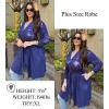 image:imageEkouaer Womens Robes Lightweight 34 Sleeve Short Knit Bathrobe Soft Knee Length Sleepwear Robes with Pockets SXXLNavy Blue