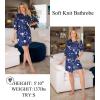 image:imageEkouaer Womens Robes Lightweight 34 Sleeve Short Knit Bathrobe Soft Knee Length Sleepwear Robes with Pockets SXXLNavy Floral