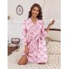 image:imageEkouaer Womens Robes Lightweight 34 Sleeve Short Knit Bathrobe Soft Knee Length Sleepwear Robes with Pockets SXXLPink Bow