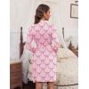 image:imageEkouaer Womens Robes Lightweight 34 Sleeve Short Knit Bathrobe Soft Knee Length Sleepwear Robes with Pockets SXXLPink Bow