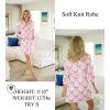 image:imageEkouaer Womens Robes Lightweight 34 Sleeve Short Knit Bathrobe Soft Knee Length Sleepwear Robes with Pockets SXXLPink Bow
