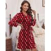 image:imageEkouaer Womens Robes Lightweight 34 Sleeve Short Knit Bathrobe Soft Knee Length Sleepwear Robes with Pockets SXXLTeddy Bear Red Christmas