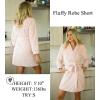 image:imageEkouaer Womens Robes Short Plush Bathrobe Knee Length Warm Soft Jacquard Robe Winter House Coat with Pockets SXXLB Pink Jacquard