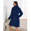 image:imageEkouaer Womens Robes Short Plush Bathrobe Knee Length Warm Soft Jacquard Robe Winter House Coat with Pockets SXXLBlue Purple Jacquard