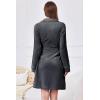 image:imageEkouaer Womens Robes Short Plush Bathrobe Knee Length Warm Soft Jacquard Robe Winter House Coat with Pockets SXXLGrey