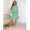 image:imageEkouaer Womens Robes Short Plush Bathrobe Knee Length Warm Soft Jacquard Robe Winter House Coat with Pockets SXXLGrey Green Jacquard