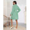 image:imageEkouaer Womens Robes Short Plush Bathrobe Knee Length Warm Soft Jacquard Robe Winter House Coat with Pockets SXXLGrey Green Jacquard