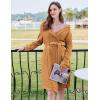 image:imageEkouaer Womens Robes Short Plush Bathrobe Knee Length Warm Soft Jacquard Robe Winter House Coat with Pockets SXXLKhaki