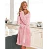 image:imageEkouaer Womens Robes Short Plush Bathrobe Knee Length Warm Soft Jacquard Robe Winter House Coat with Pockets SXXLLight Pink