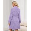 image:imageEkouaer Womens Robes Short Plush Bathrobe Knee Length Warm Soft Jacquard Robe Winter House Coat with Pockets SXXLLight Purple Jacquard