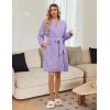 image:imageEkouaer Womens Robes Short Plush Bathrobe Knee Length Warm Soft Jacquard Robe Winter House Coat with Pockets SXXLLight Purple Jacquard