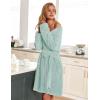 image:imageEkouaer Womens Robes Short Plush Bathrobe Knee Length Warm Soft Jacquard Robe Winter House Coat with Pockets SXXLMint