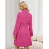 image:imageEkouaer Womens Robes Short Plush Bathrobe Knee Length Warm Soft Jacquard Robe Winter House Coat with Pockets SXXLRose Pink Jacquard
