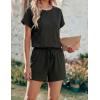 image:imageEkouaer Womens Romper 2026 Summer Casual Short Jumpsuits Beach Vacation Clothes with PocketsA  Black