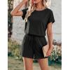 image:imageEkouaer Womens Romper 2026 Summer Casual Short Jumpsuits Beach Vacation Clothes with PocketsA  Black