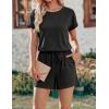 image:imageEkouaer Womens Romper 2026 Summer Casual Short Jumpsuits Beach Vacation Clothes with PocketsA  Black
