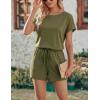 image:imageEkouaer Womens Romper 2026 Summer Casual Short Jumpsuits Beach Vacation Clothes with PocketsArmy Green