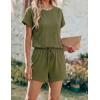 image:imageEkouaer Womens Romper 2026 Summer Casual Short Jumpsuits Beach Vacation Clothes with PocketsArmy Green