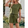 image:imageEkouaer Womens Romper 2026 Summer Casual Short Jumpsuits Beach Vacation Clothes with PocketsArmy Green