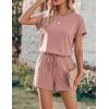 image:imageEkouaer Womens Romper 2026 Summer Casual Short Jumpsuits Beach Vacation Clothes with PocketsDirty Pink
