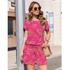 image:imageEkouaer Womens Romper 2026 Summer Casual Short Jumpsuits Beach Vacation Clothes with PocketsFloral Rose Red