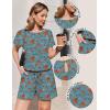 image:imageEkouaer Womens Romper 2026 Summer Casual Short Jumpsuits Beach Vacation Clothes with PocketsFloral Teal