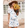 image:imageEkouaer Womens Romper 2026 Summer Casual Short Jumpsuits Beach Vacation Clothes with PocketsFloral White