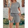 image:imageEkouaer Womens Romper 2026 Summer Casual Short Jumpsuits Beach Vacation Clothes with PocketsLight Gray