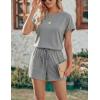 image:imageEkouaer Womens Romper 2026 Summer Casual Short Jumpsuits Beach Vacation Clothes with PocketsLight Gray