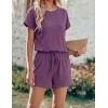 image:imageEkouaer Womens Romper 2026 Summer Casual Short Jumpsuits Beach Vacation Clothes with PocketsPurple Red