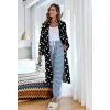 image:imageEkouaer Womens Zip Up Robe Fleece Bathrobe Long Zipper Lounger Warm Housecoat Long Sleeve Nightgown with Pockets SXXLBlack Stars