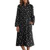 image:imageEkouaer Womens Zip Up Robe Fleece Bathrobe Long Zipper Lounger Warm Housecoat Long Sleeve Nightgown with Pockets SXXLBlack Stars