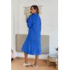 image:imageEkouaer Womens Zip Up Robe Fleece Bathrobe Long Zipper Lounger Warm Housecoat Long Sleeve Nightgown with Pockets SXXLDeep Sky Blue