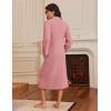 image:imageEkouaer Womens Zip Up Robe Fleece Bathrobe Long Zipper Lounger Warm Housecoat Long Sleeve Nightgown with Pockets SXXLGray Pink