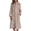 image:imageEkouaer Womens Zip Up Robe Fleece Bathrobe Long Zipper Lounger Warm Housecoat Long Sleeve Nightgown with Pockets SXXLLeopard