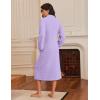 image:imageEkouaer Womens Zip Up Robe Fleece Bathrobe Long Zipper Lounger Warm Housecoat Long Sleeve Nightgown with Pockets SXXLLilac