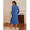 image:imageEkouaer Womens Zip Up Robe Fleece Bathrobe Long Zipper Lounger Warm Housecoat Long Sleeve Nightgown with Pockets SXXLNavy Blue