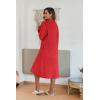 image:imageEkouaer Womens Zip Up Robe Fleece Bathrobe Long Zipper Lounger Warm Housecoat Long Sleeve Nightgown with Pockets SXXLRed