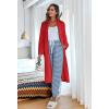 image:imageEkouaer Womens Zip Up Robe Fleece Bathrobe Long Zipper Lounger Warm Housecoat Long Sleeve Nightgown with Pockets SXXLRed